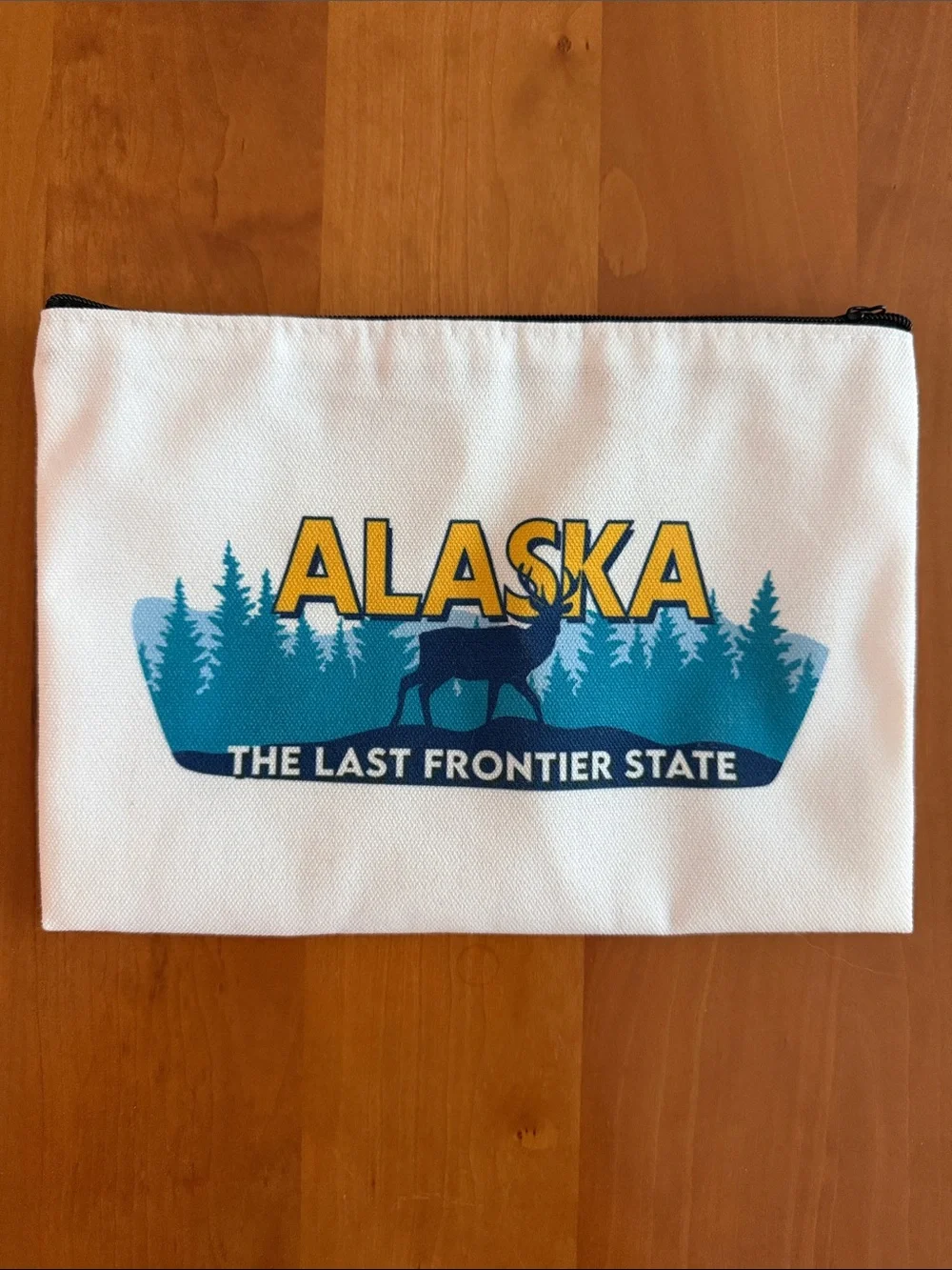 Alaska 'The Last Frontier State' Zip Pencil/Makeup/Accessories Pouch • NWOT